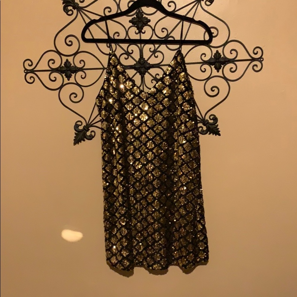 Gold and Black Sequin Dress NWOT